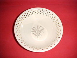 Vintage Small White Bowl with Golden Wheat Design - £2.26 GBP