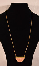 Madewell Gold Tone Adjustable Chain Pink Fringe Necklace Boho - £26.46 GBP