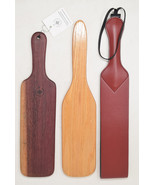 Lot of 6 Faux Leather Riding Crops 2 wooden Paddles Fetish Bondage Cos S... - $61.38