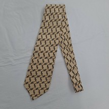 Bill Blass Necktie Men&#39;s Tie Gold Blue Cream 3.75 Inch - £11.68 GBP