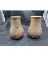 set of 2 Stone Bud Vase 6&quot; Vase Brown Beige Marble - $418.15 MXN