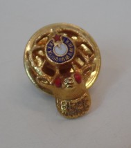 B.P.O.E. “Elks” Lapel Tack Pin Goldtone Features Clock Antlers Red Eyes Star XS - £9.34 GBP