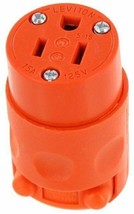 Leviton 515CV-OR 10 Pack 15Amp 125V 3-Wire Connector Straight Blade, Orange - $68.99