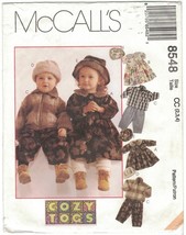 McCall&#39;s 8548 Toddler Jacket, Dress, Pants Hat Unisex Pattern Cozy Togs Uncut - £7.02 GBP