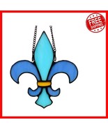 Symbolic Fleur De Lis Stained Glass Decor - Stunning Gift for All Occasions - $56.46 CAD