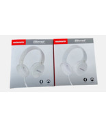 2- Magnavox Blend Folding 3.5mm Jack Headphones Handsfree Mic White MHP5... - £19.77 GBP