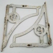 Antique or Vintage Pair of White Enameled Cast Iron Shelf Angle Brackets Braces - £167.32 GBP