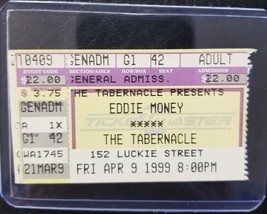 EDDIE MONEY - VINTAGE APRIL 9, 1999 USED CONCERT TICKET STUB - £8.01 GBP