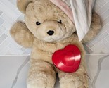 Vintage 1986 Heart To Heart Plush Stuffed Bear Heartbeat Chosun WORKS! N... - $39.55