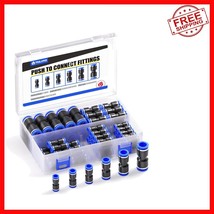 Efficient 60 PCS Pneumatic Straight Push Connectors for Various Tube Sizes - $532.12 MXN