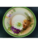 Vintage porcelain hand painted Nippon bowl Large floral Design 7.5&quot; - £47.48 GBP