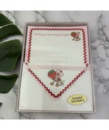 American Greetings Stationery Set Vintage 80s Scented Strawberry Shortca... - €34,10 EUR