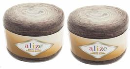 20% Wool 80% Acrylic Soft Yarn Alize Angora Gold Ombre Batik 2skn 300gr 1805yds  - £26.47 GBP