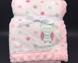 Carter&#39;s Baby Blanket Owl Minky Polka Dots Sherpa Child of Mine Pink - £47.17 GBP