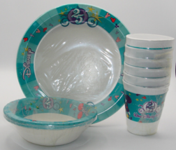 DisneyWorld 25th Anniversary Paper Dishes + Styrofoam Cups - New - £54.88 GBP