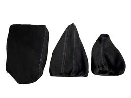 For BMW E46 Suede Armrest Cover &amp; Shift E-brake Boo Set  | M-Style Stitc... - $35.00