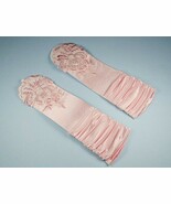 Bridal Prom Costume Adult Satin Fingerless Gloves Lt Pink Elbow Length P... - €11,24 EUR