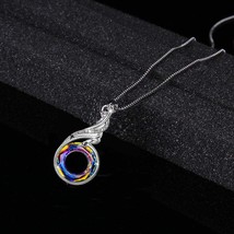 Phoenix Necklace Swarovski Crystal Necklace Gemstones Necklace AB Aurora - £27.40 GBP
