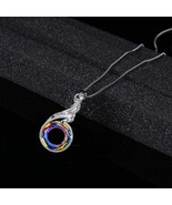Phoenix Necklace Swarovski Crystal Necklace Gemstones Necklace AB Aurora - £27.72 GBP