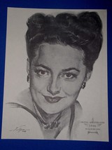 Olivia deHavilland Academy Award Portrait Print Vintage 1962 Volpe To Ea... - $227.89 MXN