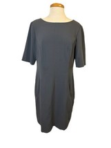 SLNY Gray Knee Length Short Sleeve Dress Size 14 - £13.37 GBP