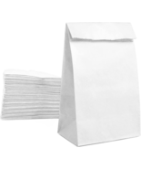 Paper Lunch Bags 50 Count Large White Lunch Bags Kraft White Paper Bags ... - £11.85 GBP
