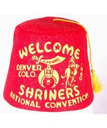 Vtg Shriners Fez Hat-Tassel-Red-Size 6-AAONMS-National Convention 1960-D... - €52,78 EUR