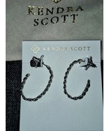 Kendra Scott Grier Curb Link Hoops Silver Tone Rhodium Plate Over Brass NWT - $46.53