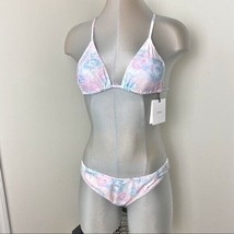 NEW Onia Tie Dye Bikini Set Size Small Pastel Cotton Candy Triangle top ... - $749.34 MXN