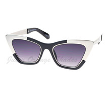 Retro Designer Sunglasses Trapezoid Cateye Runway Fashion Shades - £8.90 GBP