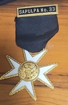 Knights Templer Masons Enameled Medal Sapulpa No. 33 - £15.57 GBP