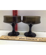 2 Vintage Amber Glass Candle Holders - $278.12 MXN