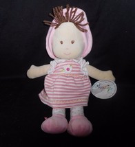 13&quot; Prestige Baby Doll Pink Stripe Dress Brown Hair Stuffed Animal Plush Toy - £26.09 GBP