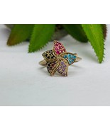 Multi Stone Flower Pattern Swarovski Style Ring , Elegant Design , Party... - £103.60 GBP
