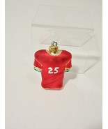 Christmas Ornament Football Jersey  Red Glass Sports Theme - £3.02 GBP