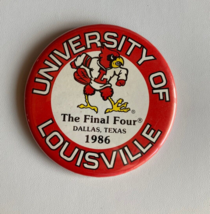 University Of Louisville The Final Four Dallas Texas 1986 Button Pin - £15.67 GBP