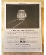 Vintage Print Ad Arsenic Trioxide Poison Caution Pharmacy 1940s 13.5&quot; x ... - £11.49 GBP
