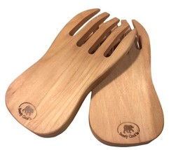 Paw Claw Shape Wood Salad Pasta Servers Tosser Pair Handmade Birchwood S... - $531.77 MXN