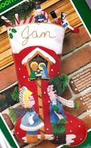 DIY Vintage Miracle of Christmas Nativity Manger Felt Stocking Kit Bucilla 48977 - £51.90 GBP