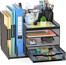 The Vivsol Desk Organizer With Mesh File Holder, 4-Tier Office, And Home. - £34.78 GBP