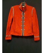 ST JOHN COLLECTION Red With Detail Full Zip Knit Jacket Blazer Top Size 8 - €124,01 EUR