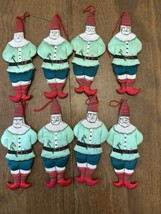 Vintage Christmas Ornaments Santa Claus Belsnickel Kitsch MCM Lot Of 8 Fabric - $15.84