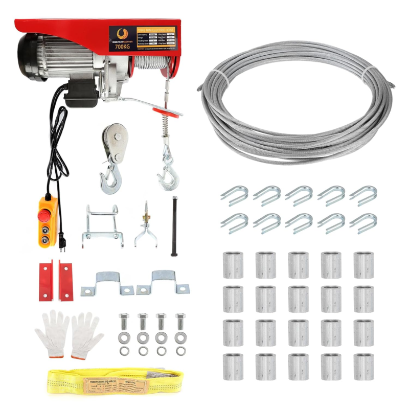 Electric Hoist with Upgraded Hanging Bracket Hook 1543Lbs + 6Mm Stainles... - $309.80