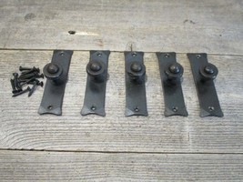 5 Hand Forged Iron Pulls 4 1/8&quot; Long Cabinet Handles Bin Door Gate Crafts - £13.58 GBP