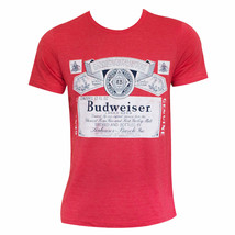 Budweiser Heather Beer Logo Tee Shirt Red - $34.98+