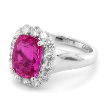 18K White Gold 5.49ct TGW Pink Sapphire and Diamond One-of-a-Kind Ring - £14,336.81 GBP