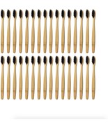 Eco-Friendly Natural Bamboo Toothbrush Black 32-Pack - Organic, Whitening  - £27.96 GBP