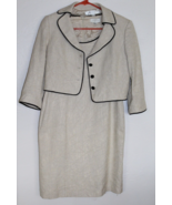 Tahari Arthur S. Levine  Sleeveless Cream &amp; Black Dress with Jacket Set ... - £78.65 GBP