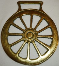 VINTAGE SOLID BRASS HORSE BRASSES WAGON WHEEL - $22.00