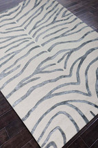 Rug USA Zebra 5&#39;x8&#39; ft White Gray Handmade Tufted 100% Wool Area Rugs &amp; Carpet  - $246.51